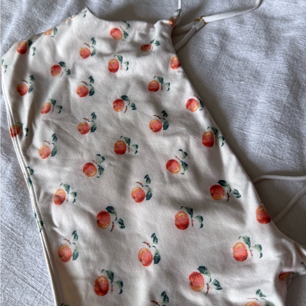 Anthropologie Cream Bra with Peach Print